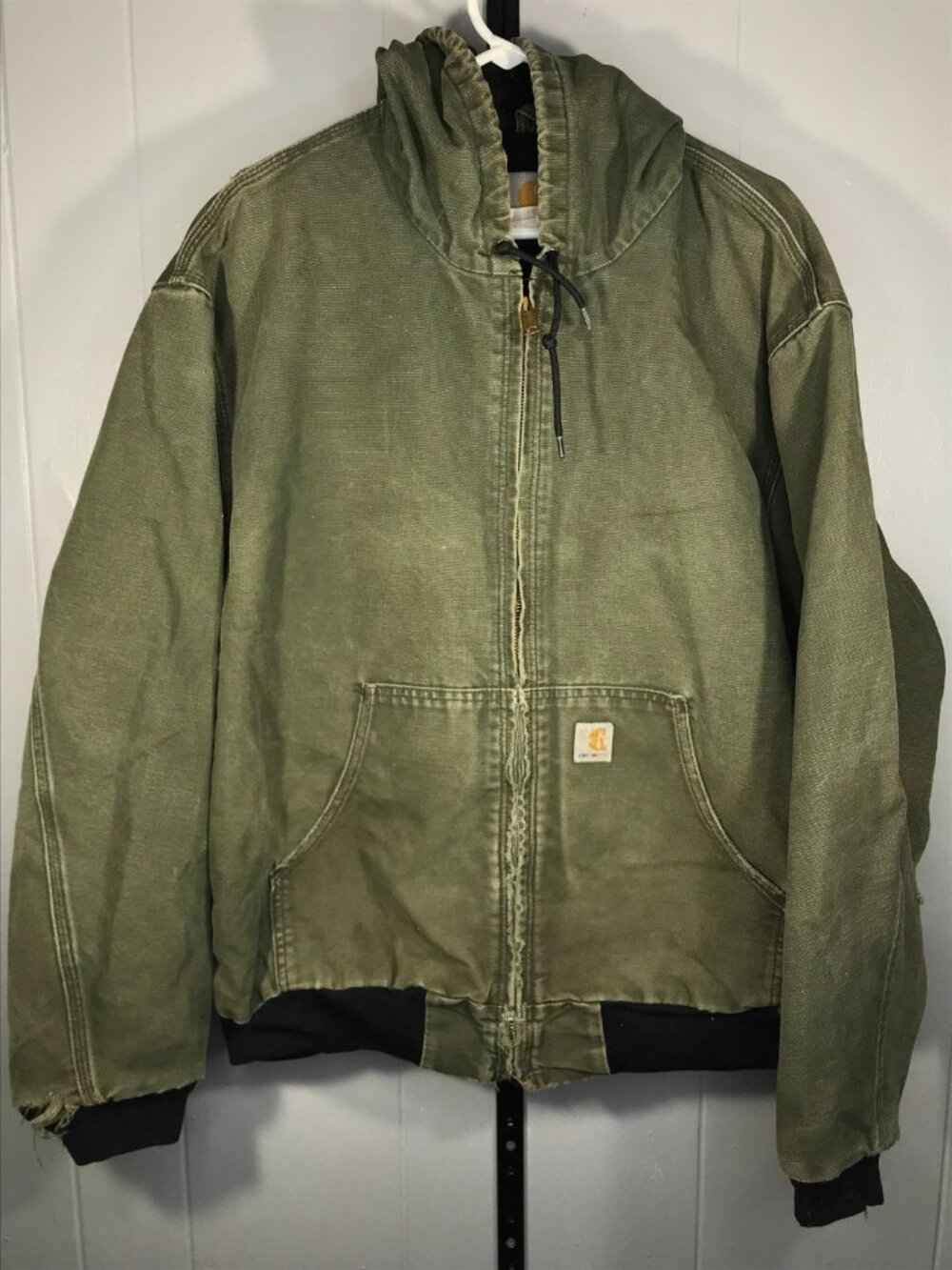 Carhartt J131 Moss Green Thermal Lined Duck Canvas Active Jacket Men XXL Reg y2k